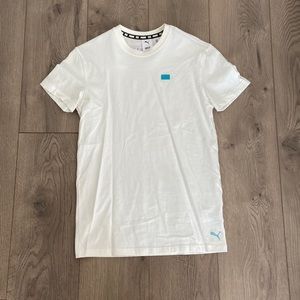 Mens Puma x TMC Hussle Way T-Shirt Color White Blue Mens Size Small
